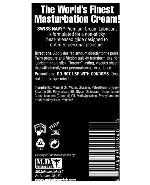 Swiss Navy Swiss Navy Premium Masturbation Cream - 5 oz Tube - Image 2