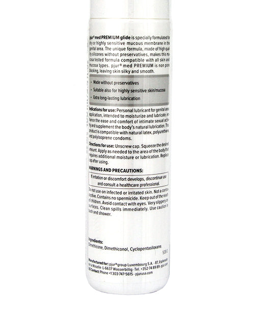 Pjur Med Pjur Med Premium Glide Concentrated Silicone Personal Lubricant - 100 ml Bottle - Image 2