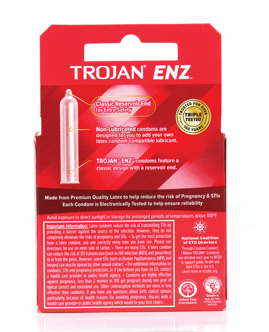 Trojan Trojan Enz Non-Lubricated - Box of 3 - Image 2