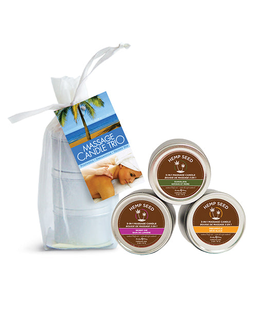Earthly Body Earthly Body Massage Candle Trio Gift Bag - 2 oz Skinny Dip, Dreamsicle, & Guavalva - Image 2