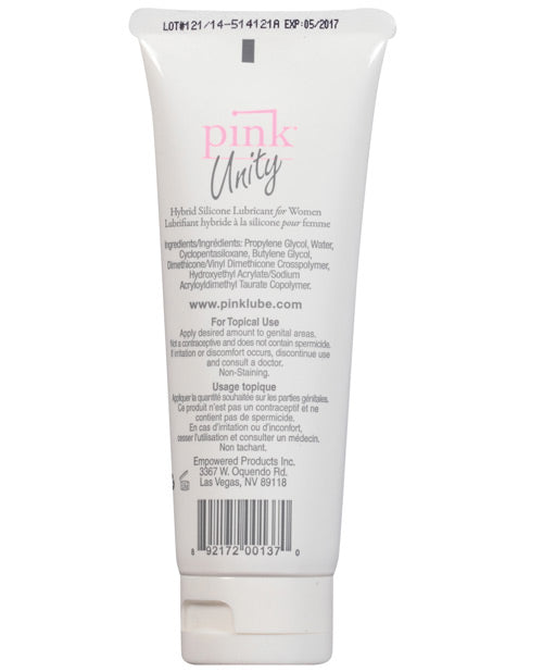 Pink Pink Unity Hybrid Silicone Based Lubricant - 3.3 oz Tube - Image 2