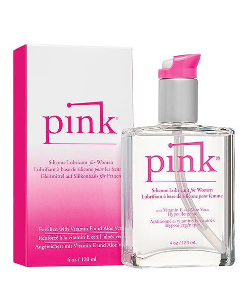 Pink Pink Silicone Lube - 4 oz Glass Bottle - Image 2