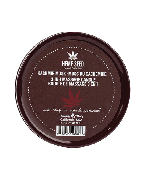 Earthly Body Earthly Body Suntouched Hemp Candle - 6 oz Round Tin Kashmir Musk - Image 2
