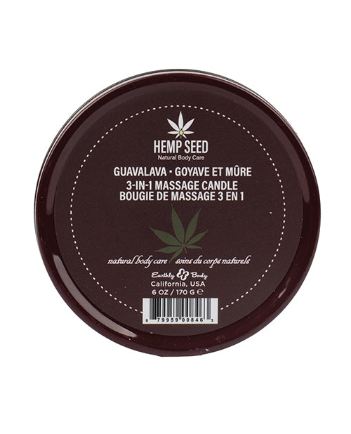 Earthly Body Earthly Body Suntouched Hemp Candle - 6 oz Round Tin Guavalava - Image 2