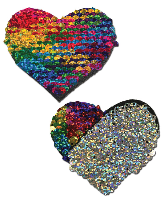 Pastease Pastease Color Changing Flip Sequins Heart - Rainbow O/S - Image 2