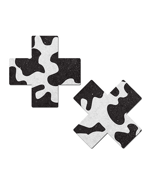 Pastease Pastease Premium Plus X Cow Print Cross - Black/White O/S - Image 2