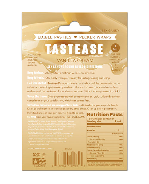 Pastease Pastease Tastease TEdible Pasties & Pecker Wraps - Sweet Cream O/S - Image 2