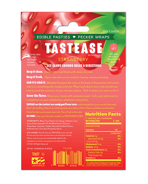 Pastease Pastease Tastease Edible Pasties & Pecker Wraps - Strawberry O/S - Image 2