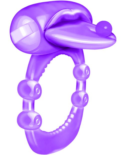 X-Treme Vibe Pierced Tongue X-treme Vibrating Pleasure Ring - Purple - Image 2