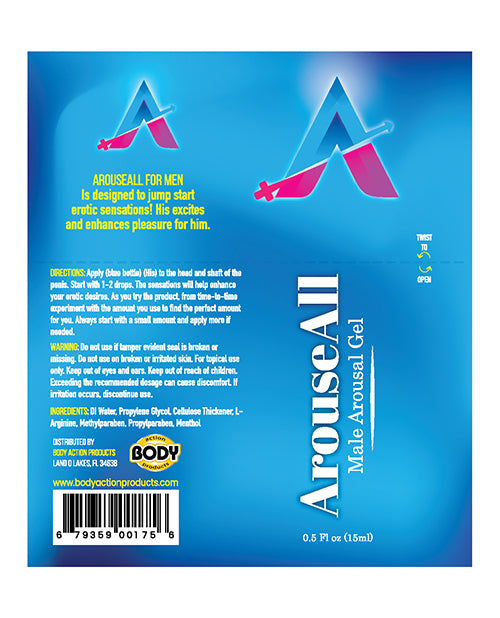 Body Action ArouseAll Male Stimulating Gel - .5 oz Bottle - Image 2