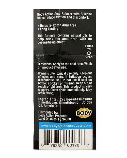 Body Action Body Action Anal Relaxer Silicone Lubricant - .5 oz - Image 2