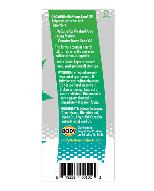 Ooowee Ooowee Anal Relaxing Lubricant w/Hemp Seed Oil - .5 oz - Image 2