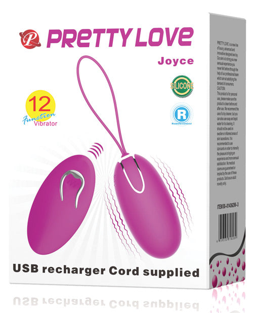 Pretty Love Pretty Love Joyce Vibrating Egg w/Remote Control - Fuchsia - Image 2