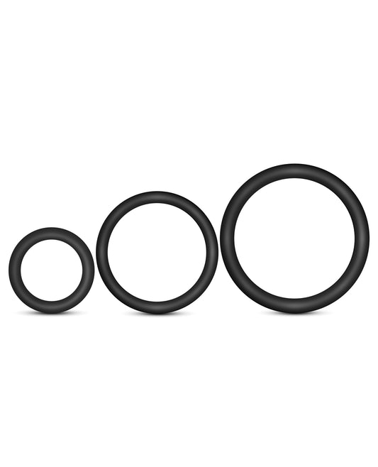 Performance Blush Performance VS4 Pure Premium Silicone Cockring Set - Black - Image 2