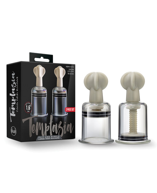 Temptasia Blush Temptasia Clit & Nipple Large Twist Suckers - Clear Set of 2 - Image 2