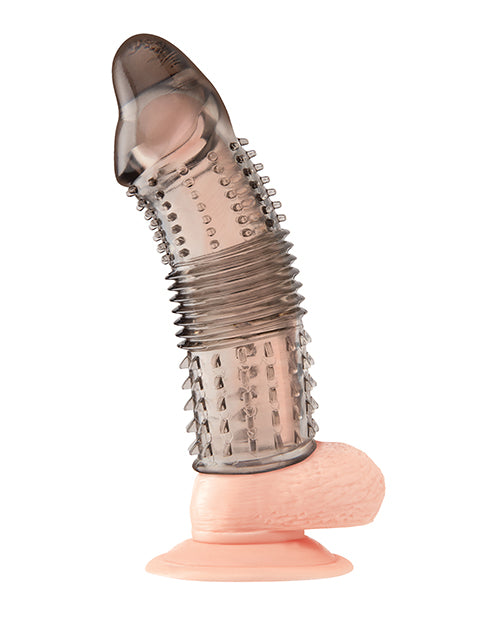 Blue Line Blue Line C & B 6.5" Triple Sensation Penis Enhancing Sleeve Extension - Smoke - Image 2