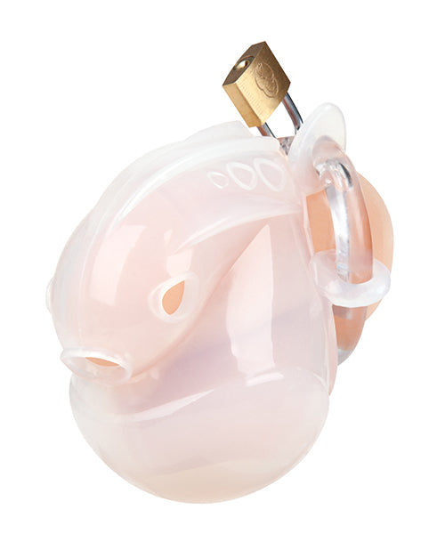 Blue Line Full Restraint Silicone Cock & Balls Chastity Device - 100% Coverage White - Image 2
