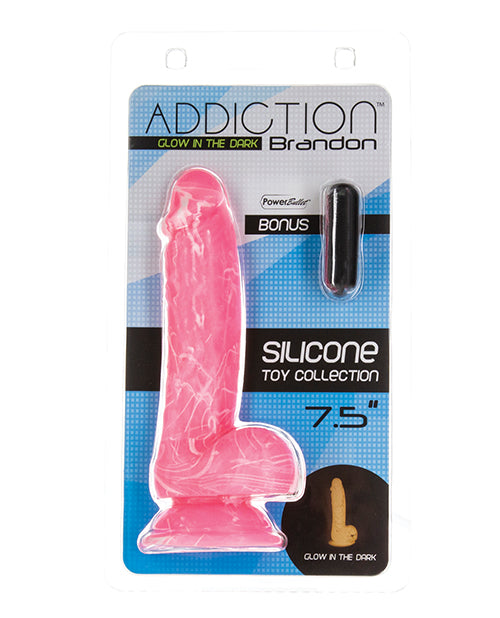 Addiction Addiction Brandon 7.5" Glow in the Dark Dildo - Pink - Image 2