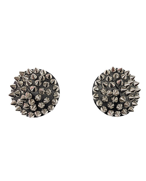 Darque Darque Round Spiked Reusable Pasties - Black O/S - Image 2