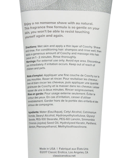 Coochy COOCHY Shave Cream - 3.4 oz Au Natural - Image 2
