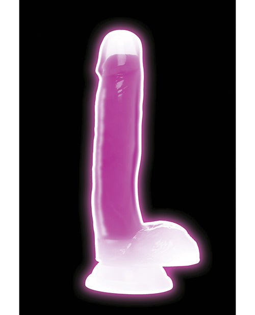 Lollicock Curve Toys Lollicock 7" Glow In The Dark Silicone Dildo w/Balls - Purple - Image 2