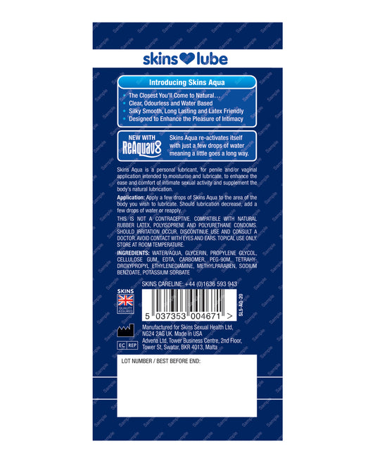 Creative Conceptions Skins Aqua Water Based Lubricant - 5 ml Foil - Image 2