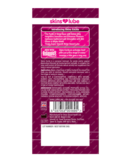 Creative Conceptions Skins Excite Water Based Lubricant - 5 ml Foil - Image 2