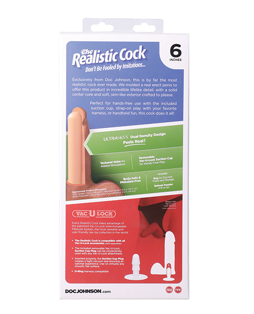 UR3 Realistic 6" ULTRASKYN Cock w/Balls - White - Image 2
