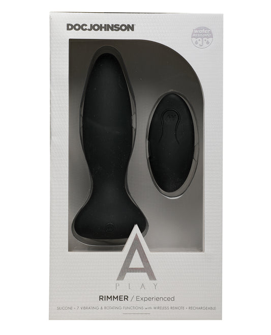 A-Play A Play Rimmer Experienced Rechargeable Silicone Anal Plug w/Remote - Black - Image 2