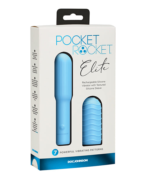 Pocket Rocket Pocket Rocket Elite Rechargeable w/Removable Sleeve - Sky Blue - Image 2
