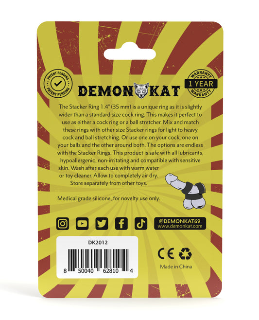 Demon Kat Demon Kat 1.4" Stacker Ring - Black - Image 2