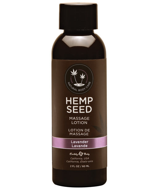 Earthly Body Earthly Body Hemp Seed Massage Lotion - 2 oz Lavender - Image 2
