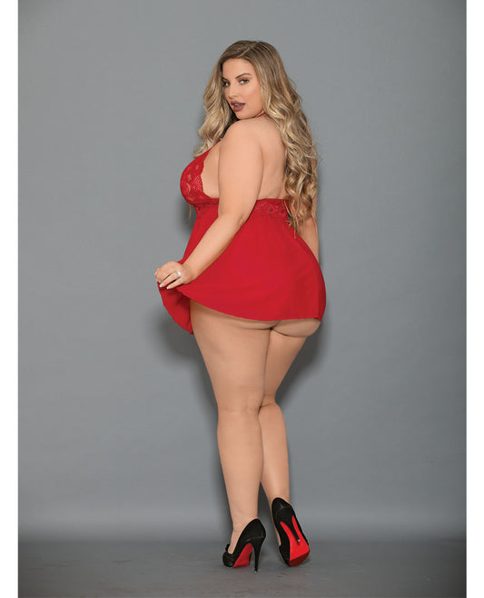 Euphoria Euphoria Shorty Babydoll & Open Panty Red QN - Image 2