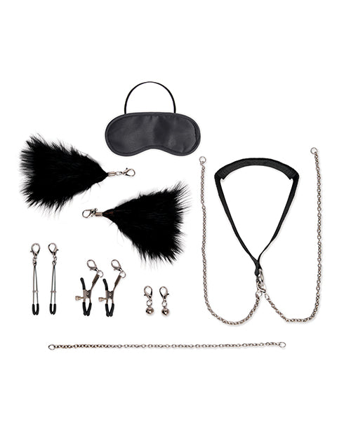 Lux Fetish Lux Fetish 12 pc Interchangeable Collar & Nipple Clips Set - Image 2