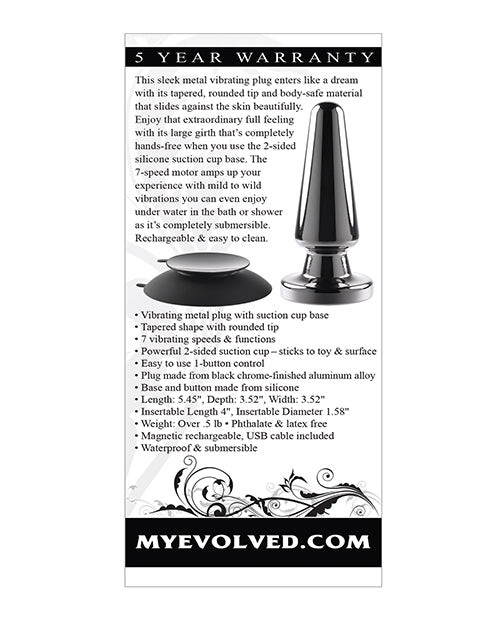 Evolved Evolved Advanced Vibrating Rechargeable Metal Plug - Black - Image 2