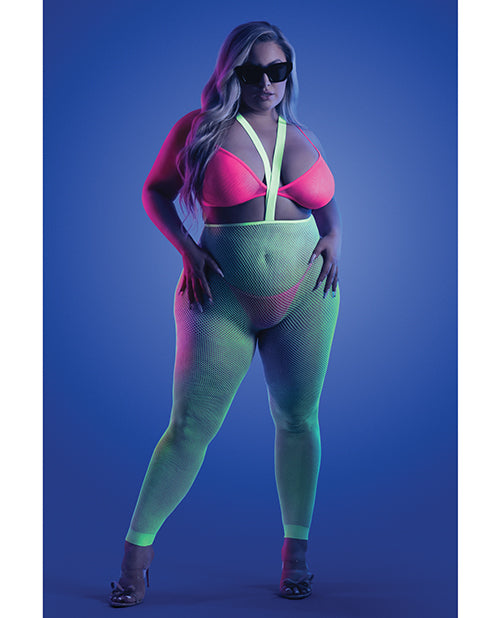Glow by Fantasy Lingerie Glow Come Alive Suspender Stockings, Bralette & G-String Multi Color QN - Image 2