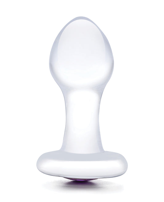 Glas Glas 3.5" Bling Bling Glass Butt Plug - Clear - Image 2