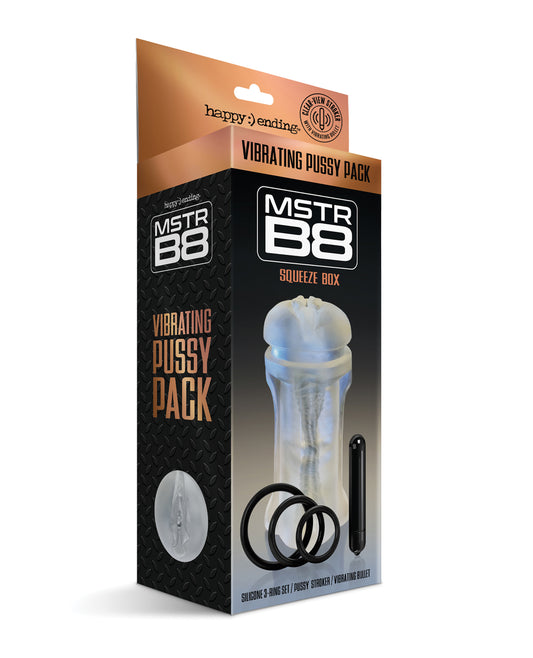 Happy Ending MSTR B8 Squeeze Box Vibrating Pussy Pack - Kit of 5 Clear - Image 2