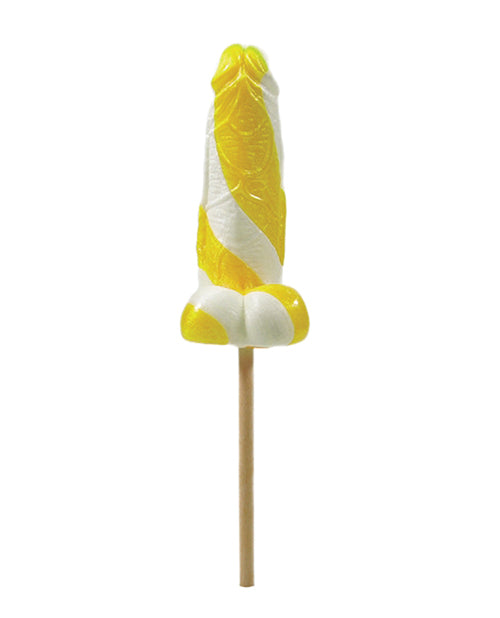 Cock Tailz Liquor Flavored Pecker Pops - Banana Daiquiri Yellow/White Stripe - Image 2