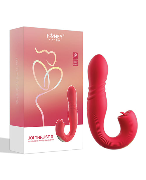 Honey Play Box Joi Thrust 2 Thrusting G-Spot Vibrator & Clit Licker - Red - Image 2