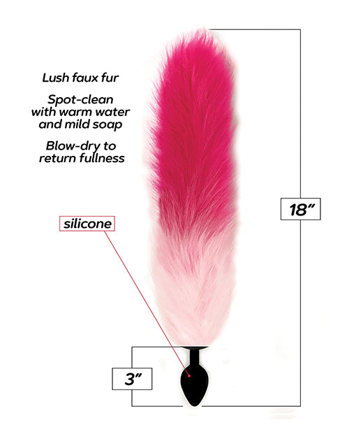 Foxy Foxy Fox Tail Silicone Butt Plug - Pink Gradient - Image 2