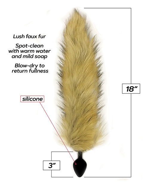 Foxy Foxy Fox Tail Silicone Butt Plug - Gold - Image 2