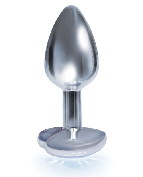 The 9s The 9's The Silver Starter Bejeweled Heart Stainless Steel Plug - Diamond - Image 2
