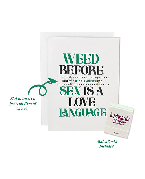 Kush Kards Weed Before Sex Greeting Card w/Matchbook - Image 2