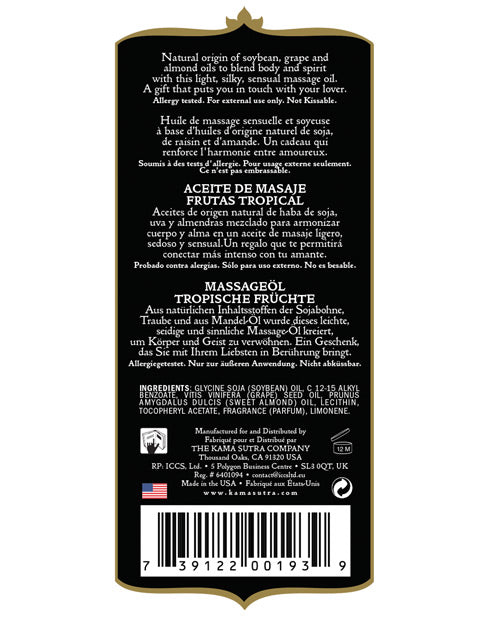 Kama Sutra Kama Sutra Naturals Massage Oil - Tropical Fruits - Image 2