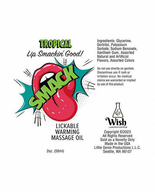 Smack Smack Warming Massage Oil - 2 oz Tropical - Image 2