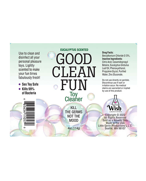 Little Genie Good Clean Fun Toy Cleaner - 4 oz Eucalyptus - Image 2