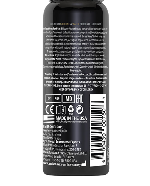 Swiss Navy Swiss Navy Premium Hybrid Lubricant - 1 oz Bottle - Image 2