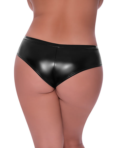 Exposed Club Candy Low Rise Split Crotch Boy Short Black QN - Image 2
