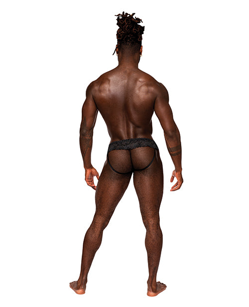 Male Power Sassy Lace Skirt Jock Black L/XL - Image 2